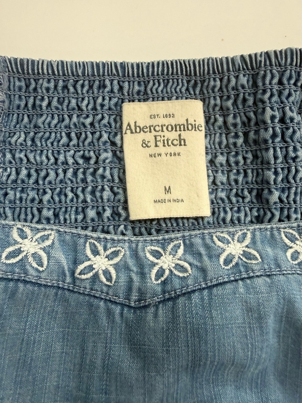 Abercrombie & Fitch Denim Embroidered Bralette Crop Top Size M Y2K